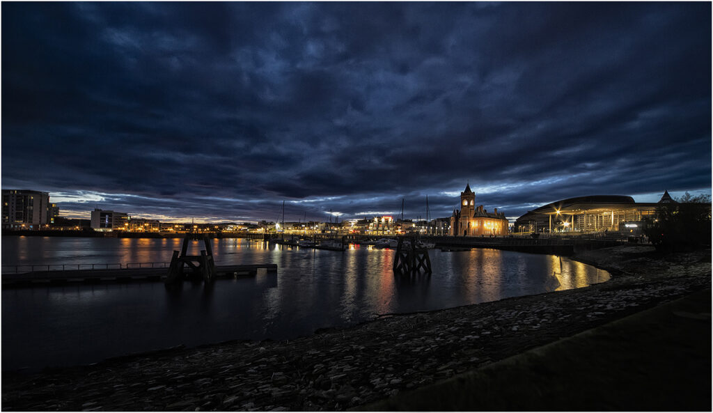 Cardiff bay Blue hour by Dave Barton