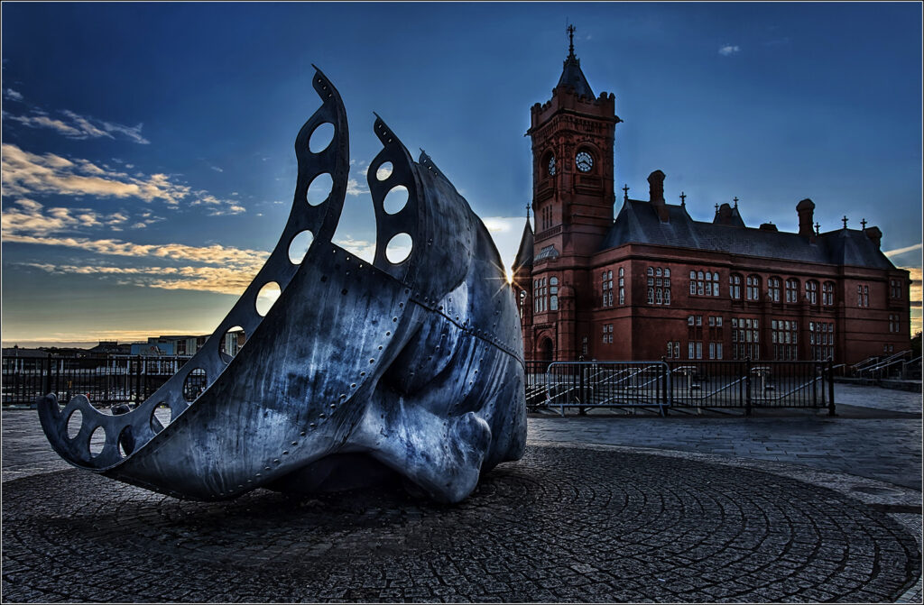 Merchant Seafarers at sunset by Dave Barton