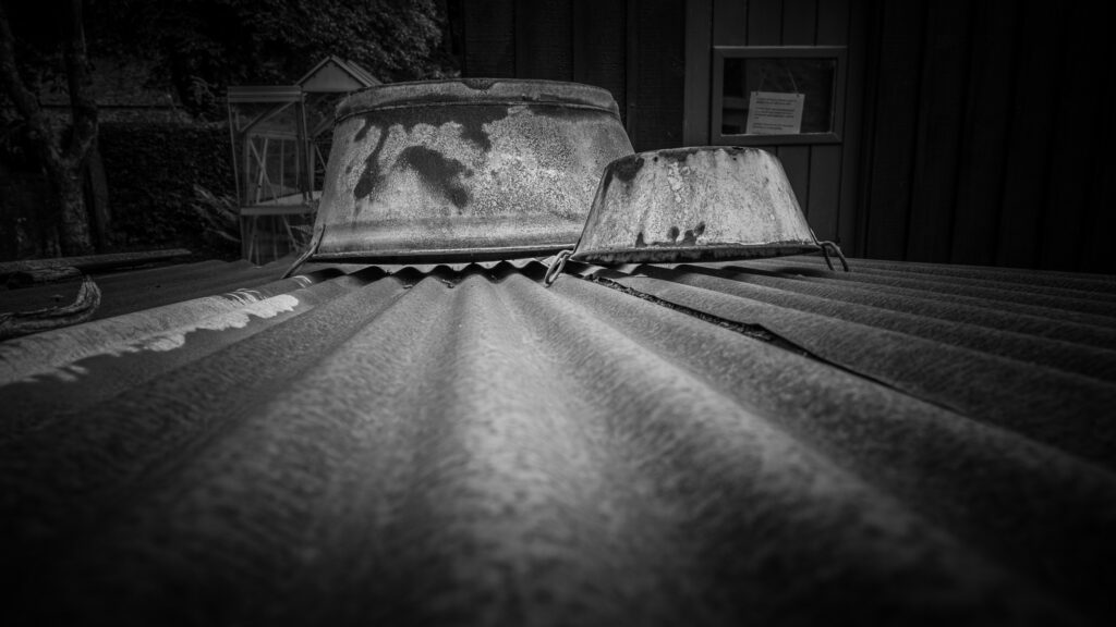 Tin bath on a roof by Niall