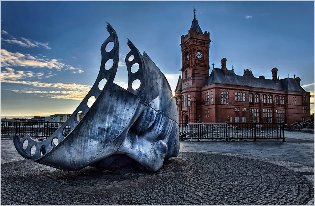 Sunset at Cardiff Bay by Dave Barton