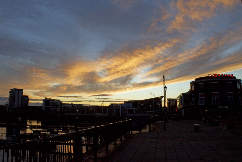 Sunset at the bay by David Brown