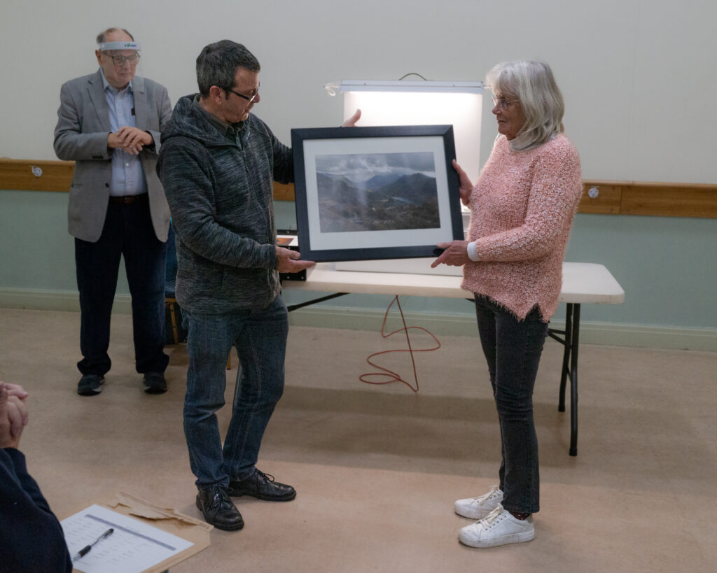 My Wales 2021 - Presentation of 2nd place print Dinorwic Quarry to Jenny Hibbert